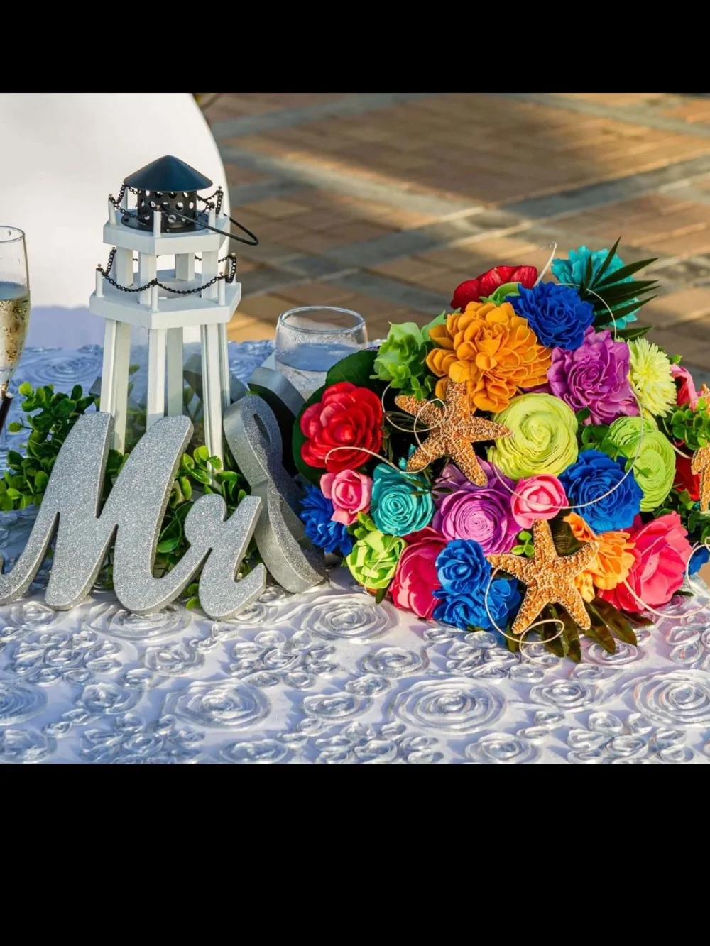 Silver Glitter 'Mr & Mrs' Wedding Sign Set